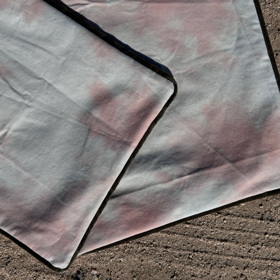 Burnt Orange Velvet & Peach & Grey Tie-Dye Colorblocked Pillow Set - Monte Visión