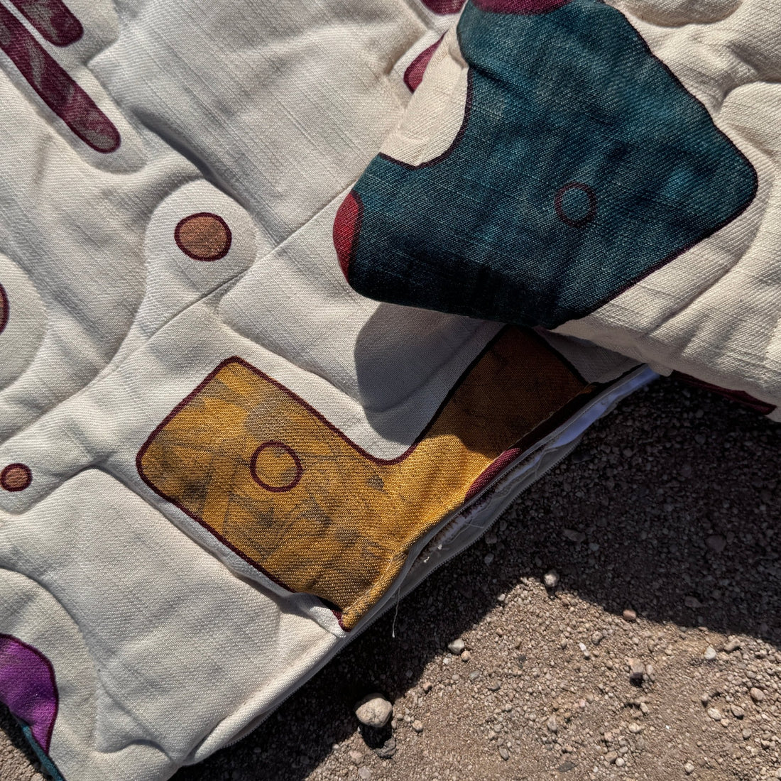 Deadstock Vintage Silkscreened Graphic Quilted Throw Pillow Set - Monte Visión