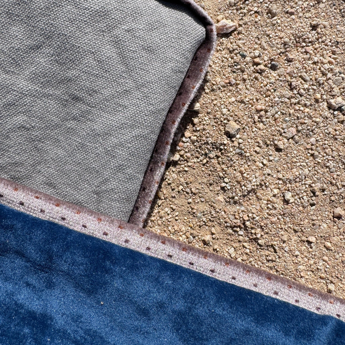 Navy Velvet & Seal Grey Canvas Colorblocked Throw Pillow Set - Monte Visión