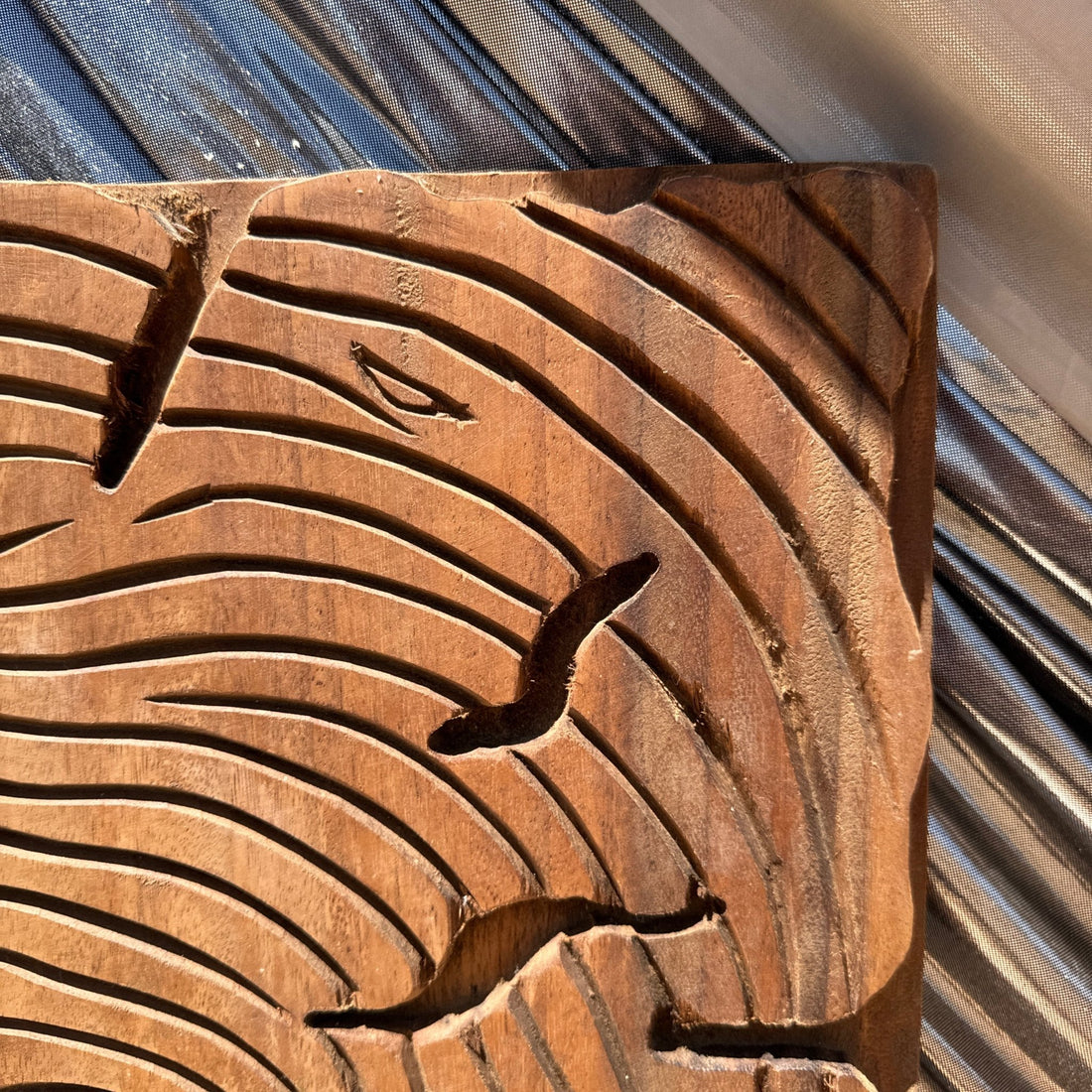 Vintage Carved Wood Spiral Wall Art Plaque - Monte Visión