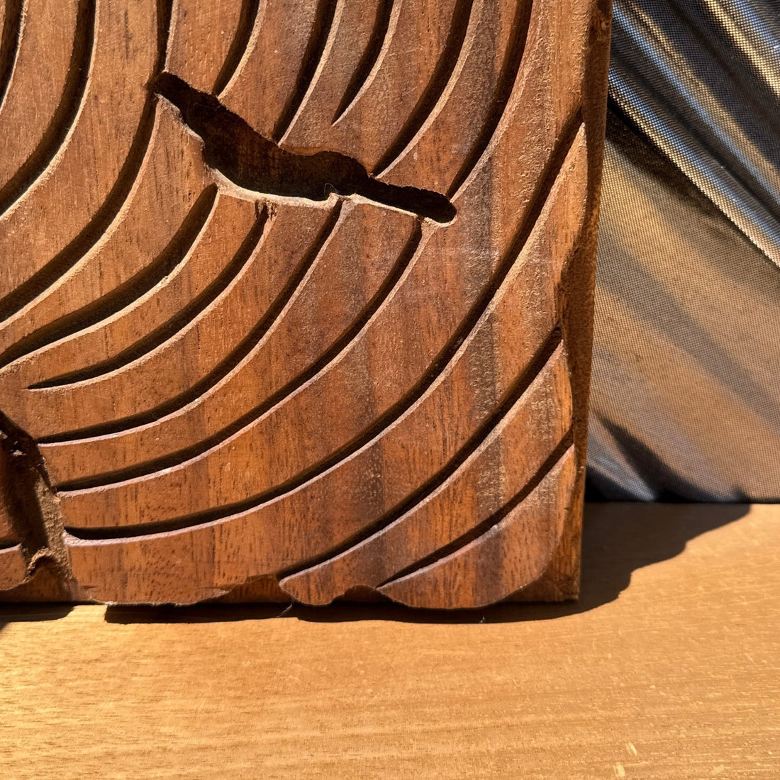 Vintage Carved Wood Spiral Wall Art Plaque - Monte Visión