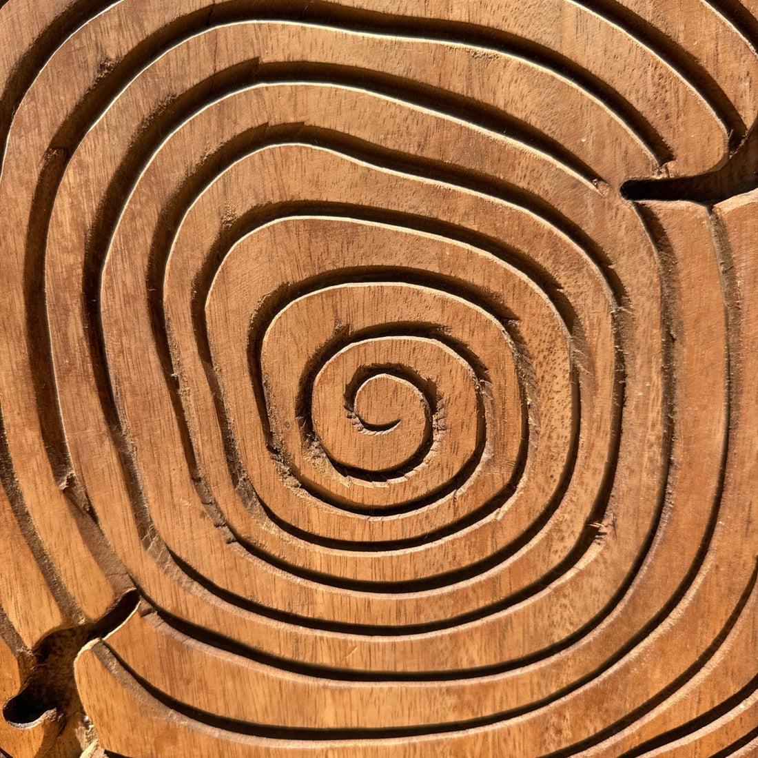 Vintage Carved Wood Spiral Wall Art Plaque - Monte Visión