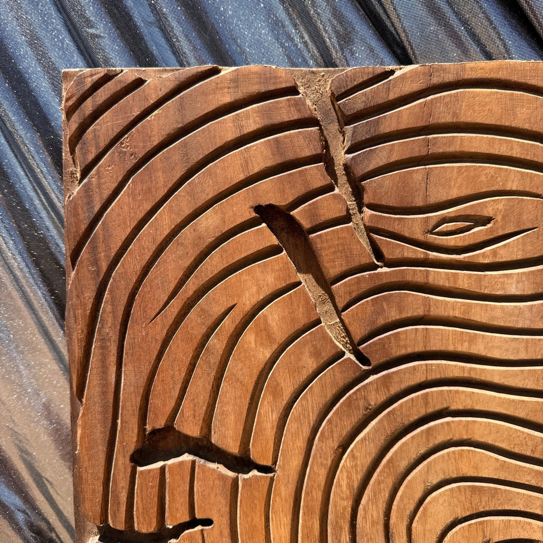 Vintage Carved Wood Spiral Wall Art Plaque - Monte Visión