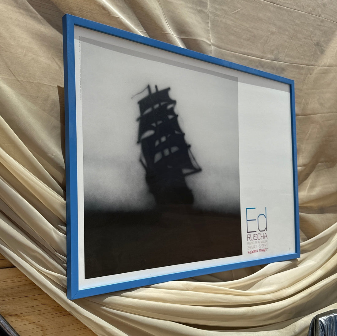 Vintage Framed Ed Ruscha Sweden Moderna Museet Exhibition Poster - Monte Visión