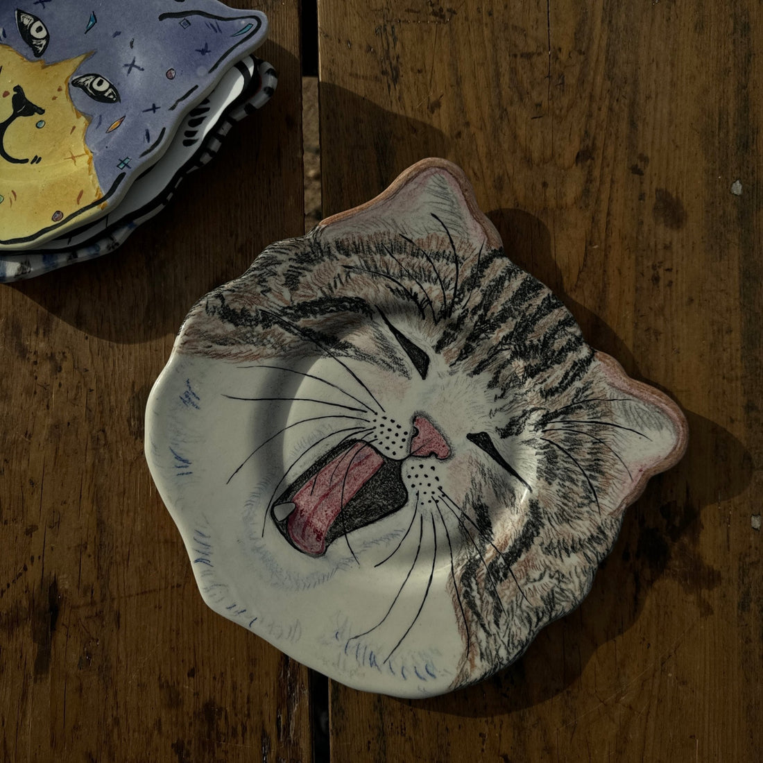 Vintage Handmade Cat Face Dishes- Set of 5 - Monte Visión