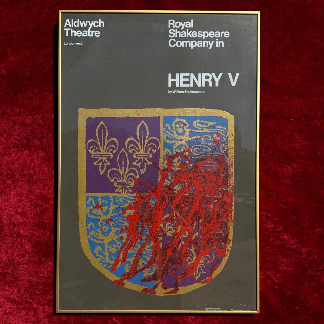 1960's George Mayhew Royal Shakespeare Company Henry V Framed Graphic Poster - Monte Visión
