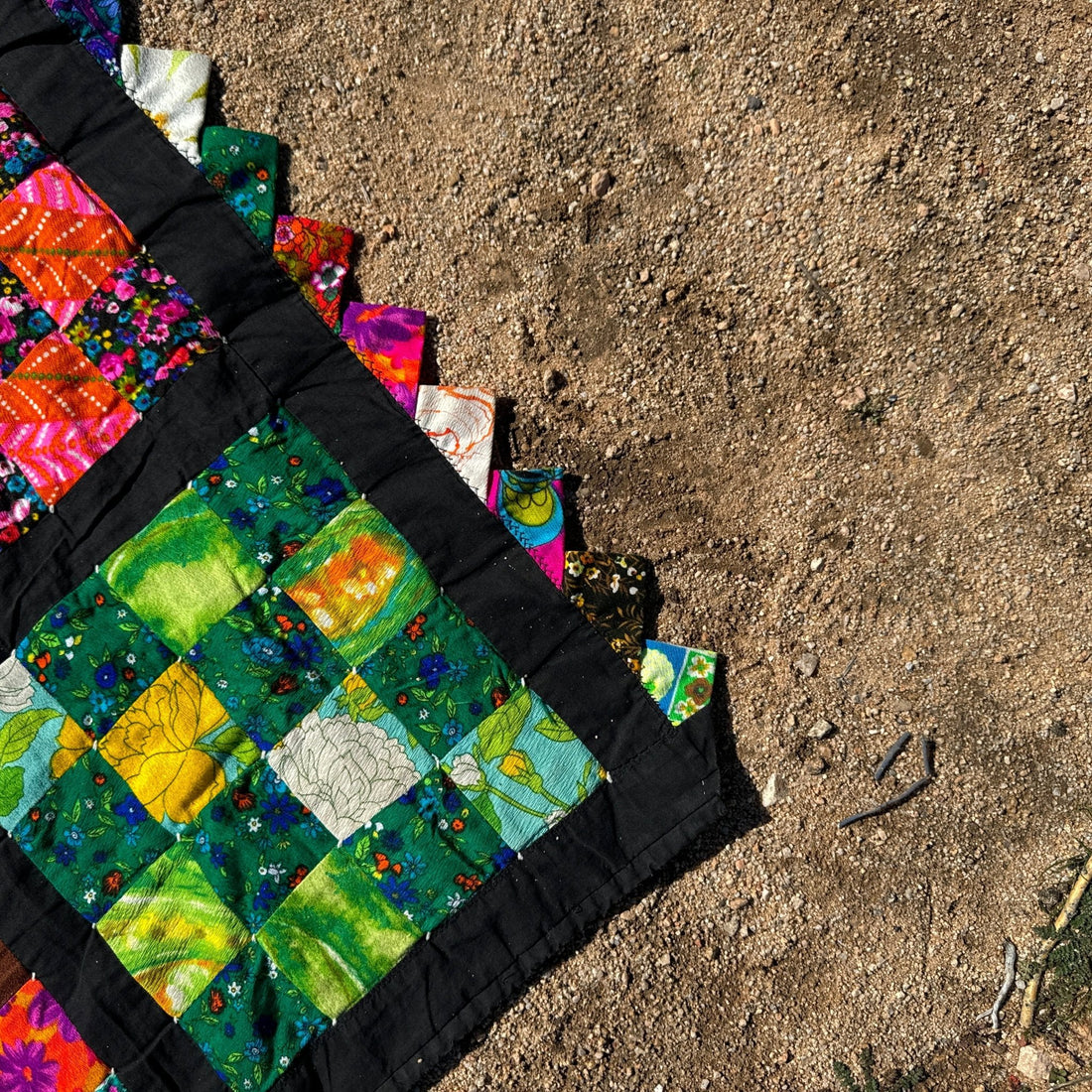 1970's Patchwork Neon Grid Quilt - Monte Visión