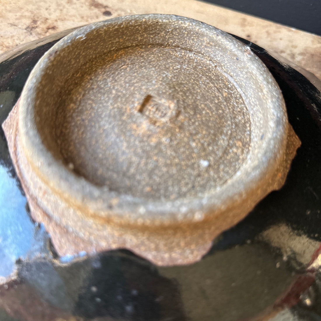 Artist-Made Concentric Circle Black & Brown Fruit Bowl or Catchall - Monte Visión