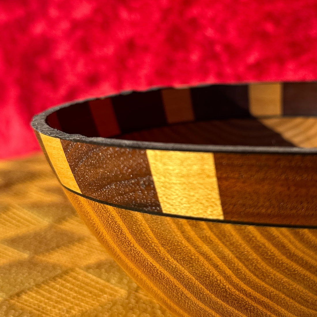 Artist-Made Decorative Marquetry Wood Bowl - Monte Visión