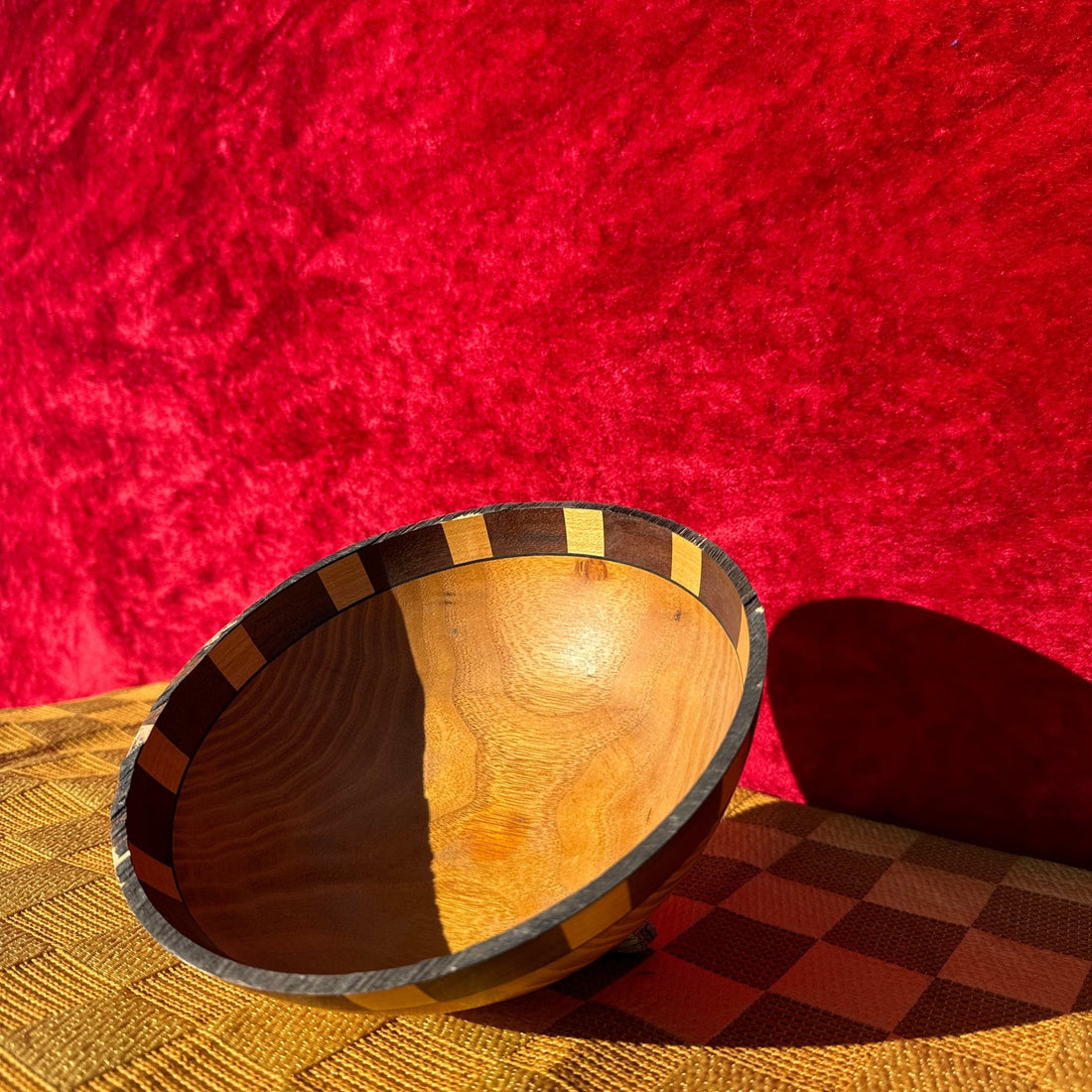 Artist-Made Decorative Marquetry Wood Bowl - Monte Visión