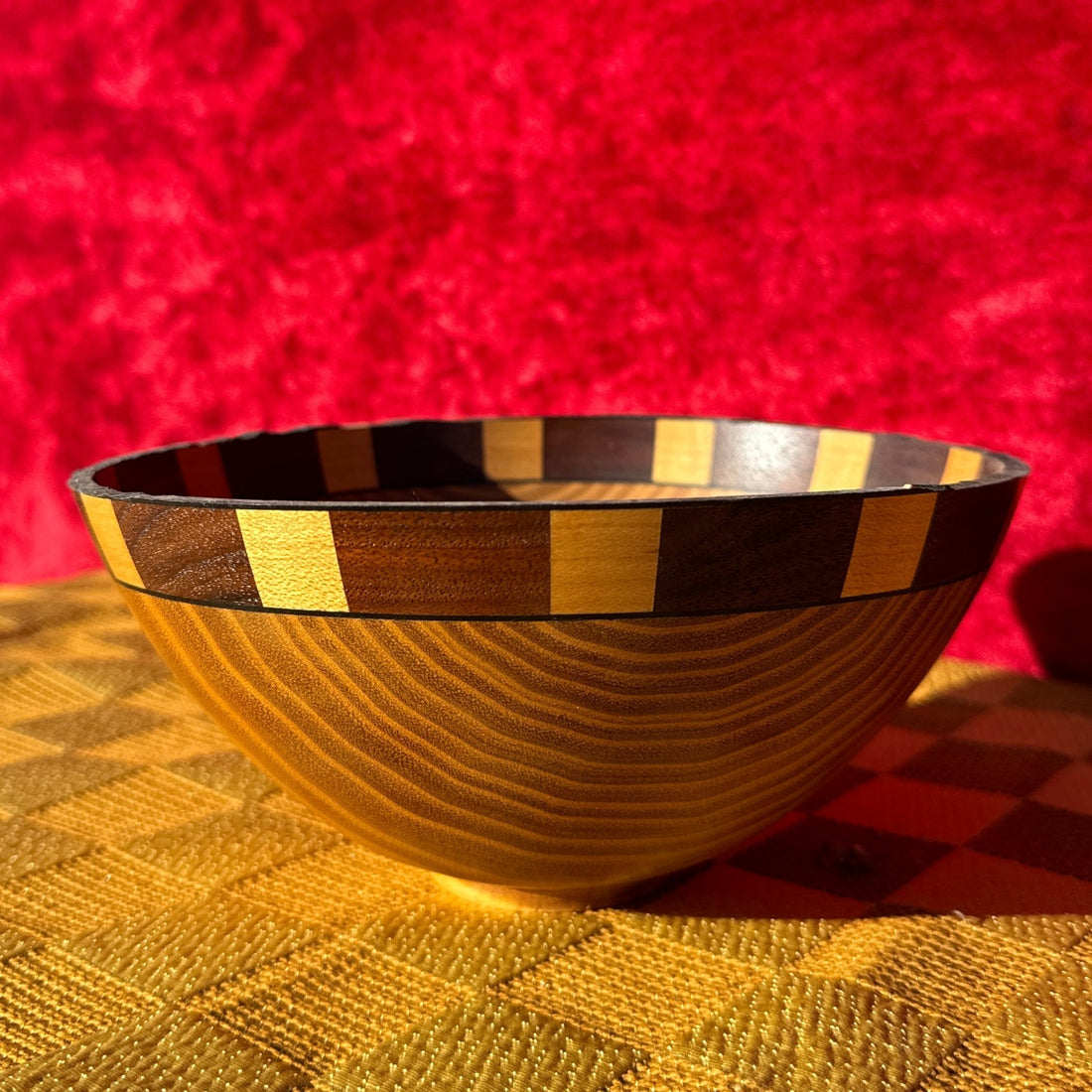 Artist-Made Decorative Marquetry Wood Bowl - Monte Visión