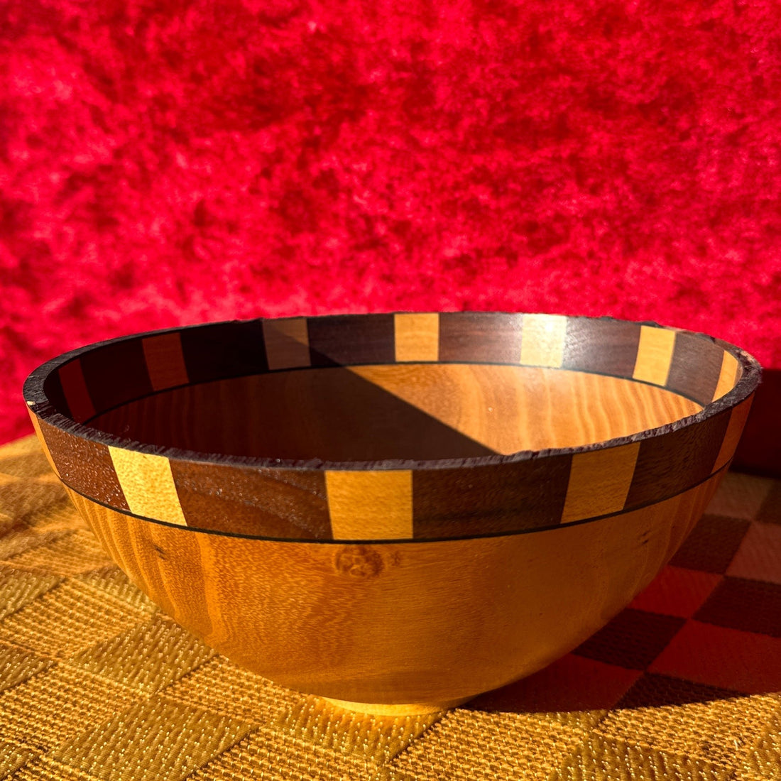 Artist-Made Decorative Marquetry Wood Bowl - Monte Visión