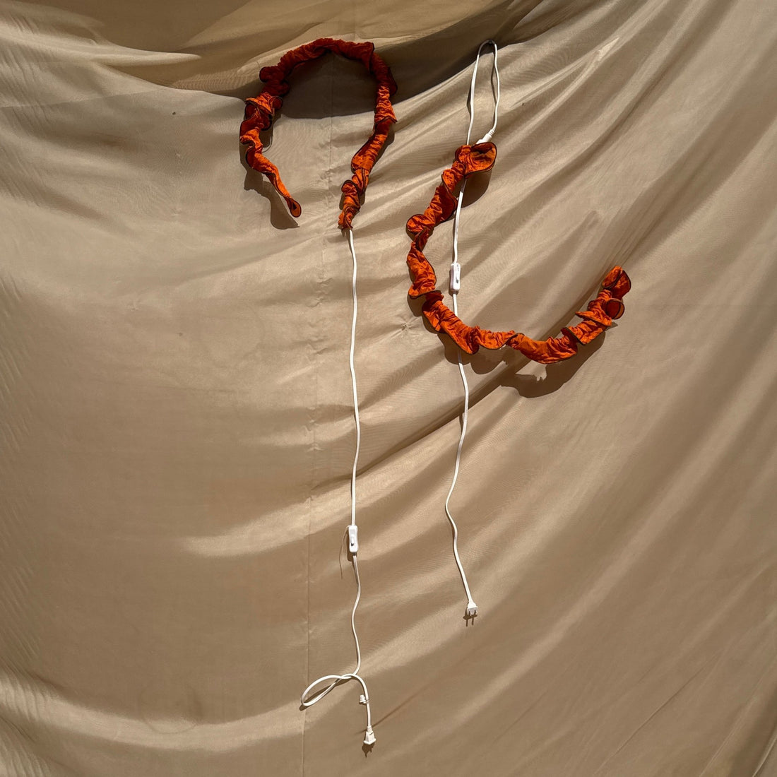 Early 2000's Orange Silk Bendy Rope Lights - Monte Visión