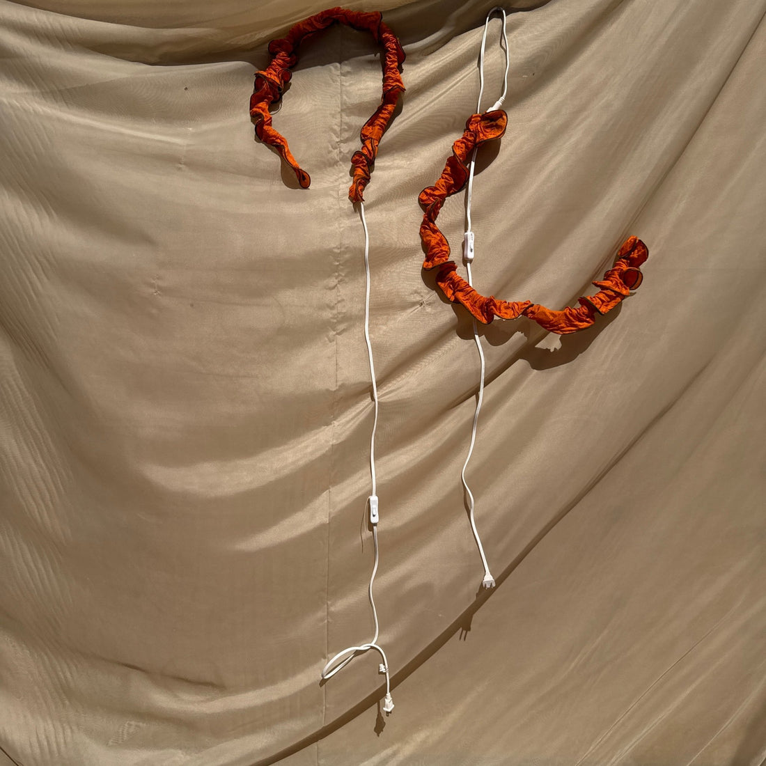 Early 2000's Orange Silk Bendy Rope Lights - Monte Visión