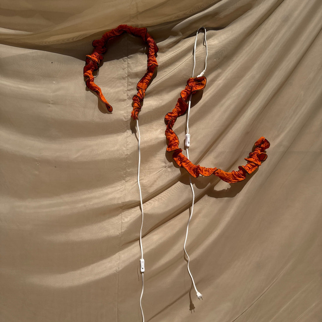 Early 2000's Orange Silk Bendy Rope Lights - Monte Visión