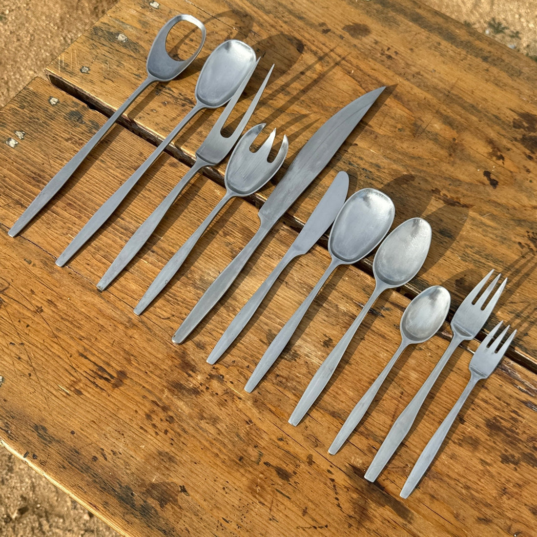 Mid-Century Danish Dansk "Variation V" Flatware & Serveware- Service for 10 - Monte Visión