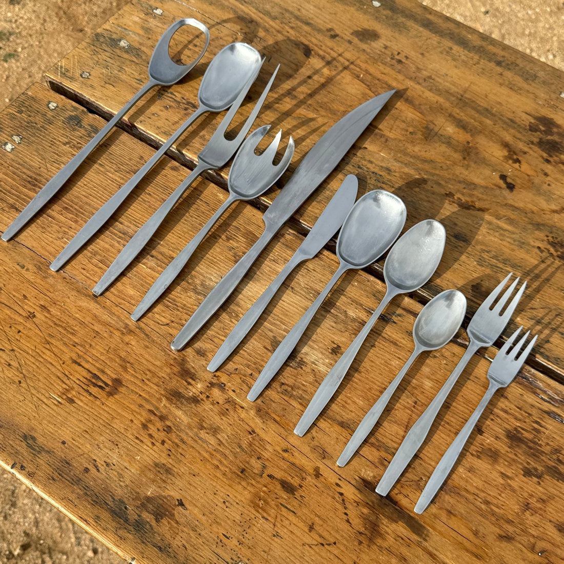 Mid-Century Danish Dansk "Variation V" Flatware & Serveware- Service for 10 - Monte Visión