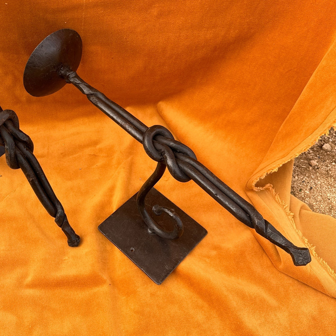 Oversized Hand-Made Wrough Iron Knot Candle Wall Sconces- Set of 2 - Monte Visión