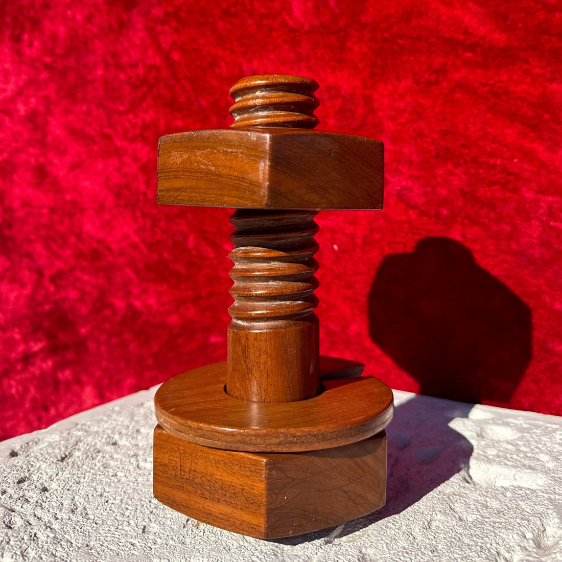 Oversized Handcarved Wood Nut & Bolt - Monte Visión