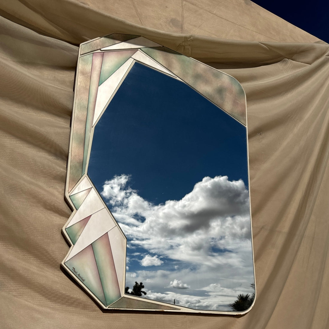 Postmodern Geometric Pastel David Marshall Wall Mirror - Monte Visión