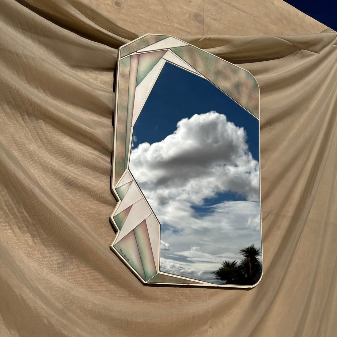 Postmodern Geometric Pastel David Marshall Wall Mirror - Monte Visión