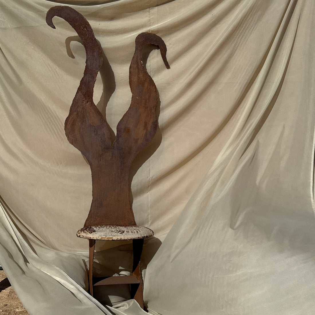 Postmodern Torch-Cut Solid Steel Whimsical Jester Accent Chair - Monte Visión