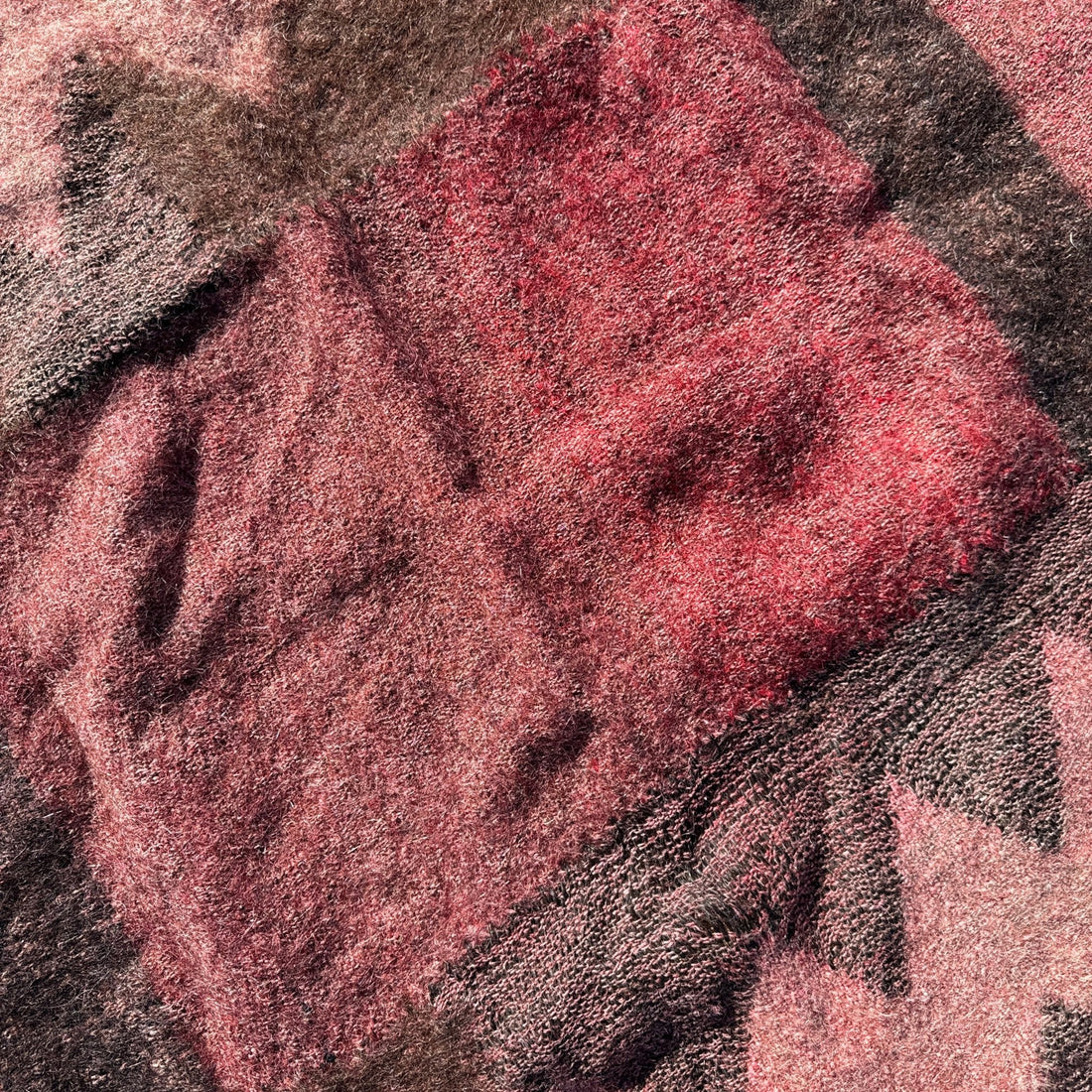 Vintage Andean Geometric Woven Pink & Brown Wall Decor Or Rug - Monte Visión