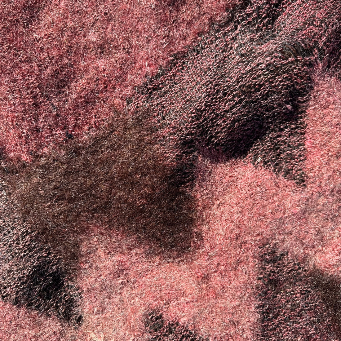 Vintage Andean Geometric Woven Pink & Brown Wall Decor Or Rug - Monte Visión