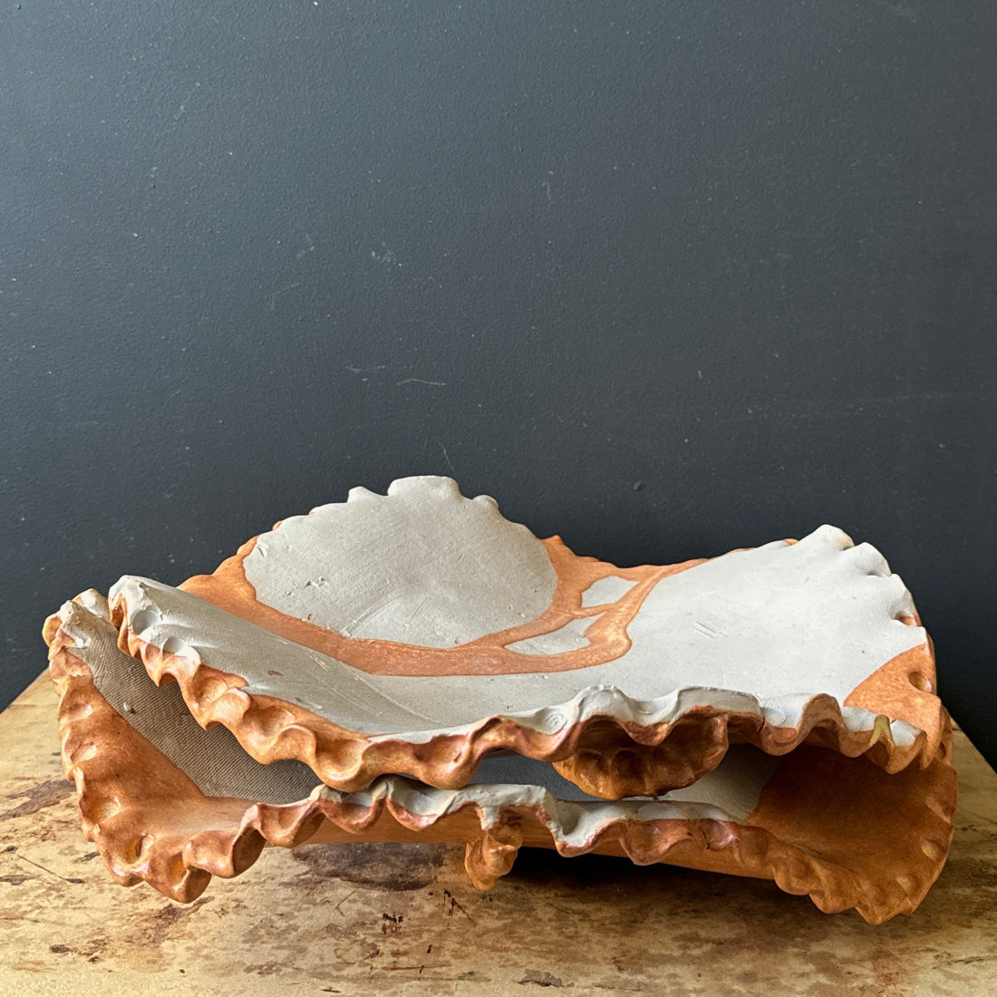 Vintage Artist-Made Crinkle Edge Catchalls- Set of 2 - Monte Visión