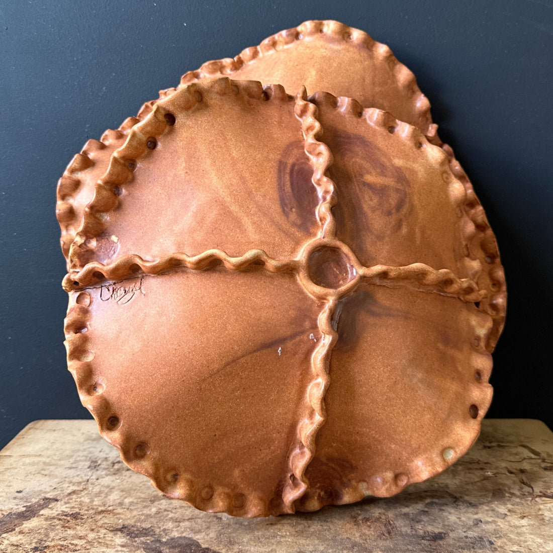 Vintage Artist-Made Crinkle Edge Catchalls- Set of 2 - Monte Visión