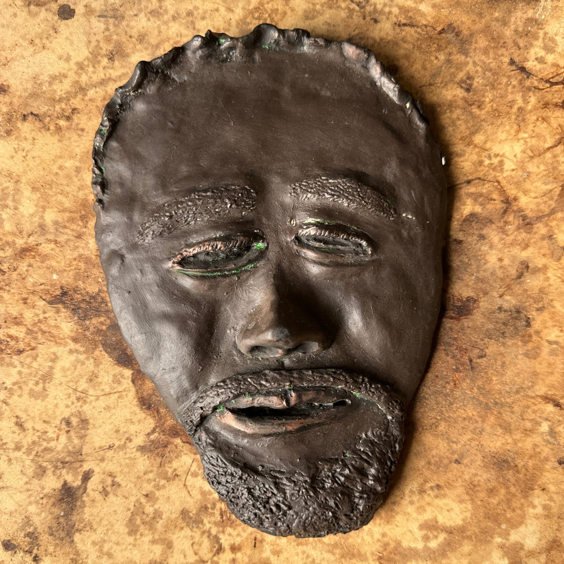 Vintage Artist- Made Plaster Man Face Wall Plaque #2 - Monte Visión