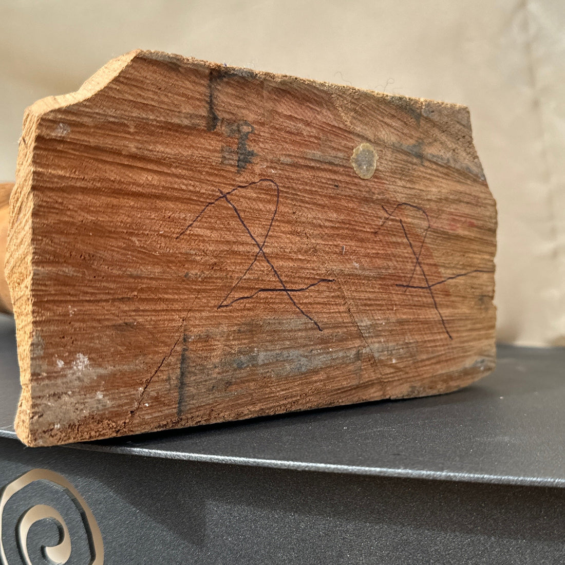 Vintage Artist-Made Wood Futurist Female Sculpture - Monte Visión