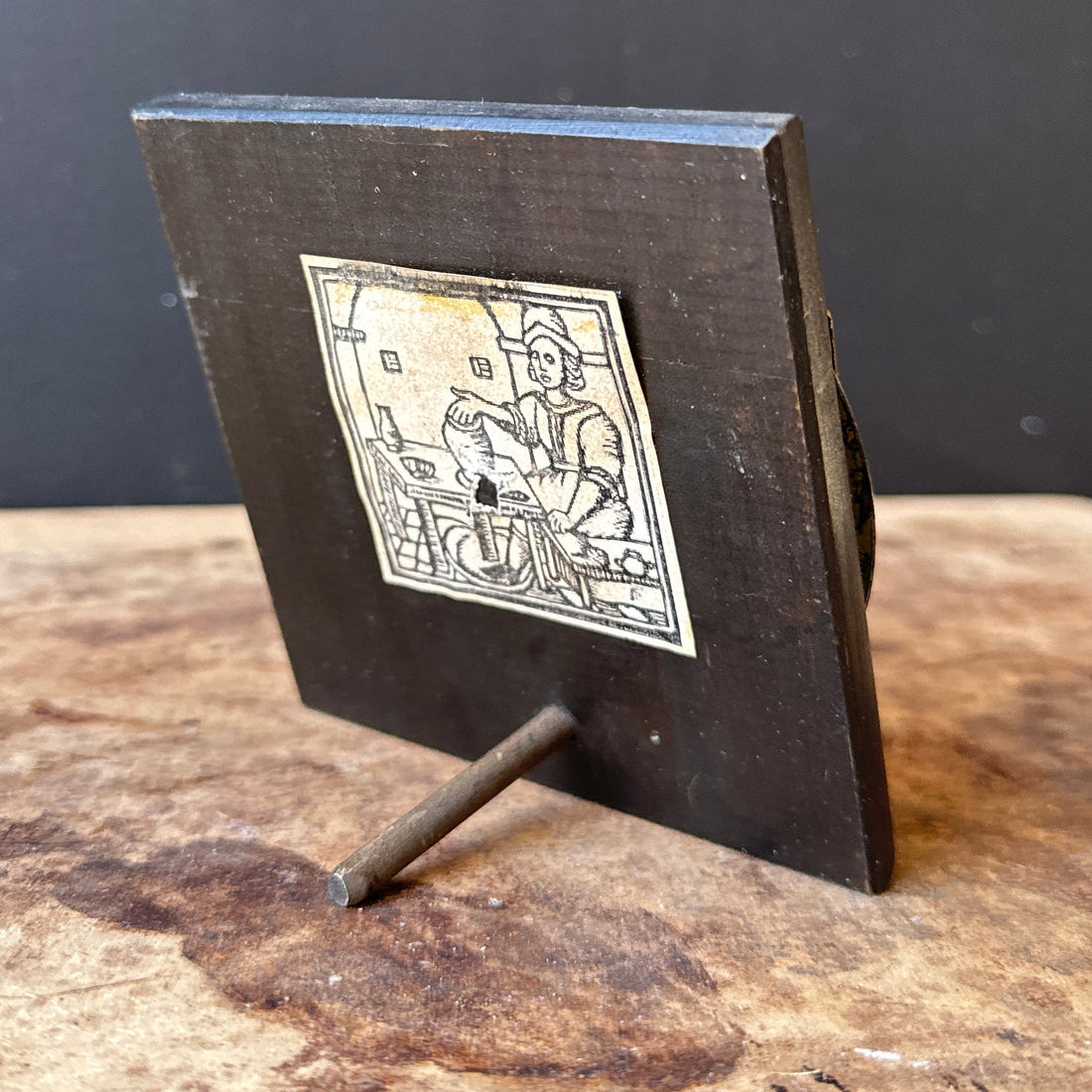 Vintage Brass & Wood Perpetual Calendar - Monte Visión