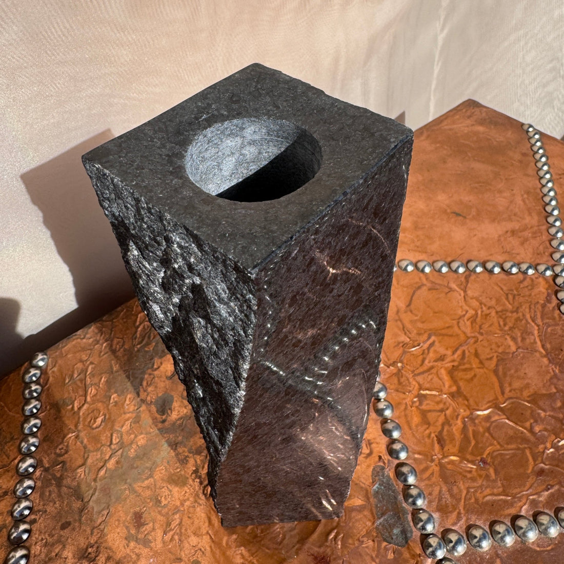 Vintage Carved Granite Twist Vase - Monte Visión