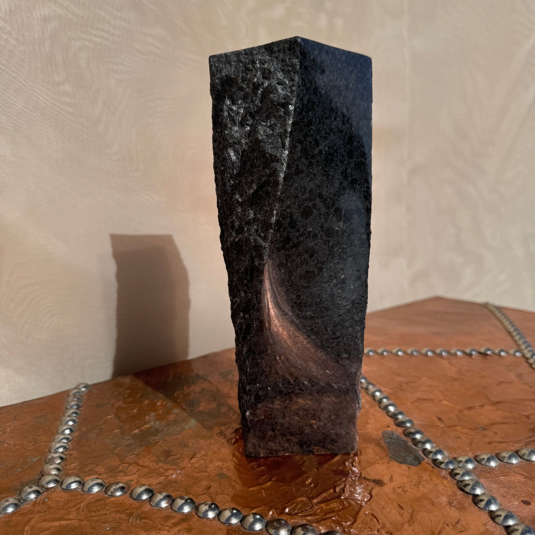 Vintage Carved Granite Twist Vase - Monte Visión