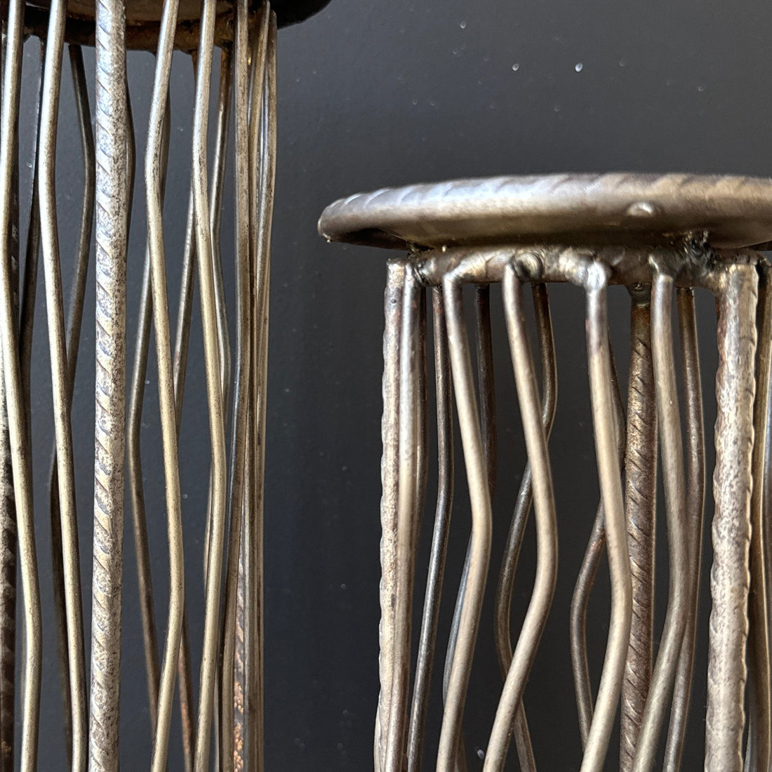 Vintage Chunky Rebar & Metal Candlesticks- Set of 2 - Monte Visión