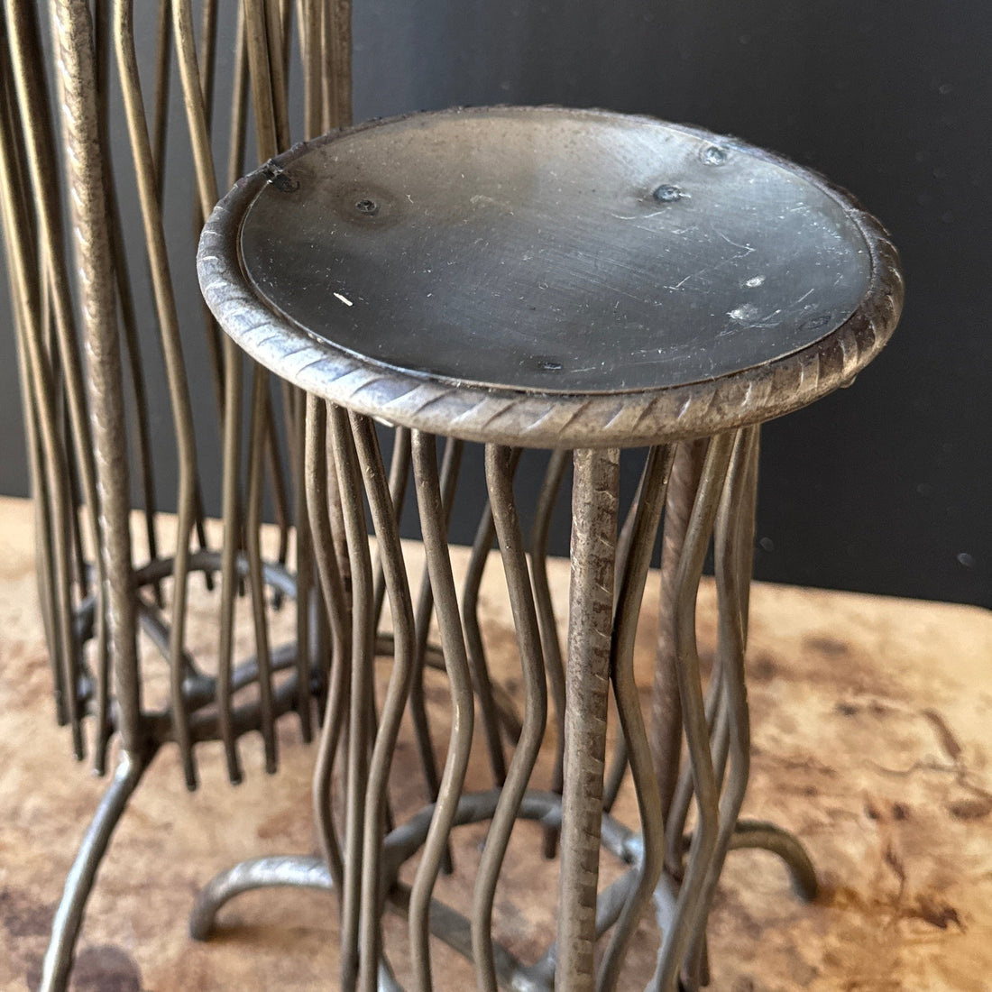 Vintage Chunky Rebar & Metal Candlesticks- Set of 2 - Monte Visión