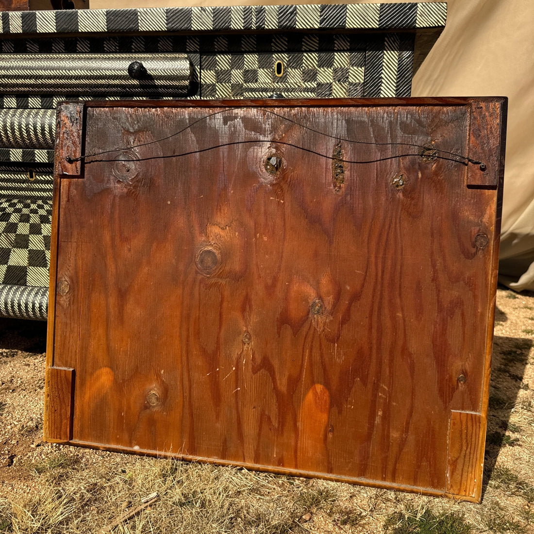 Vintage Graphic Stencil Art On Wood - Monte Visión