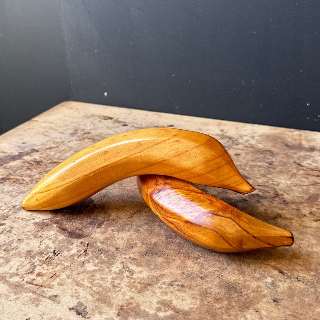 Vintage Hand-Made Wood Bananas- Set of 2 - Monte Visión