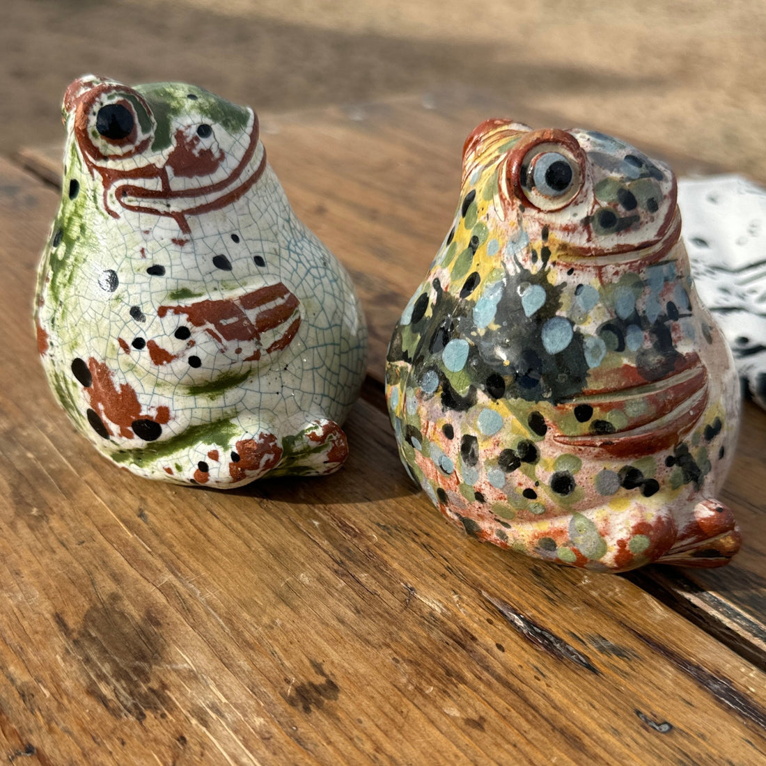 Vintage Italian Frog Ceramic Salt & Pepper Shakers- Set of 2 - Monte Visión