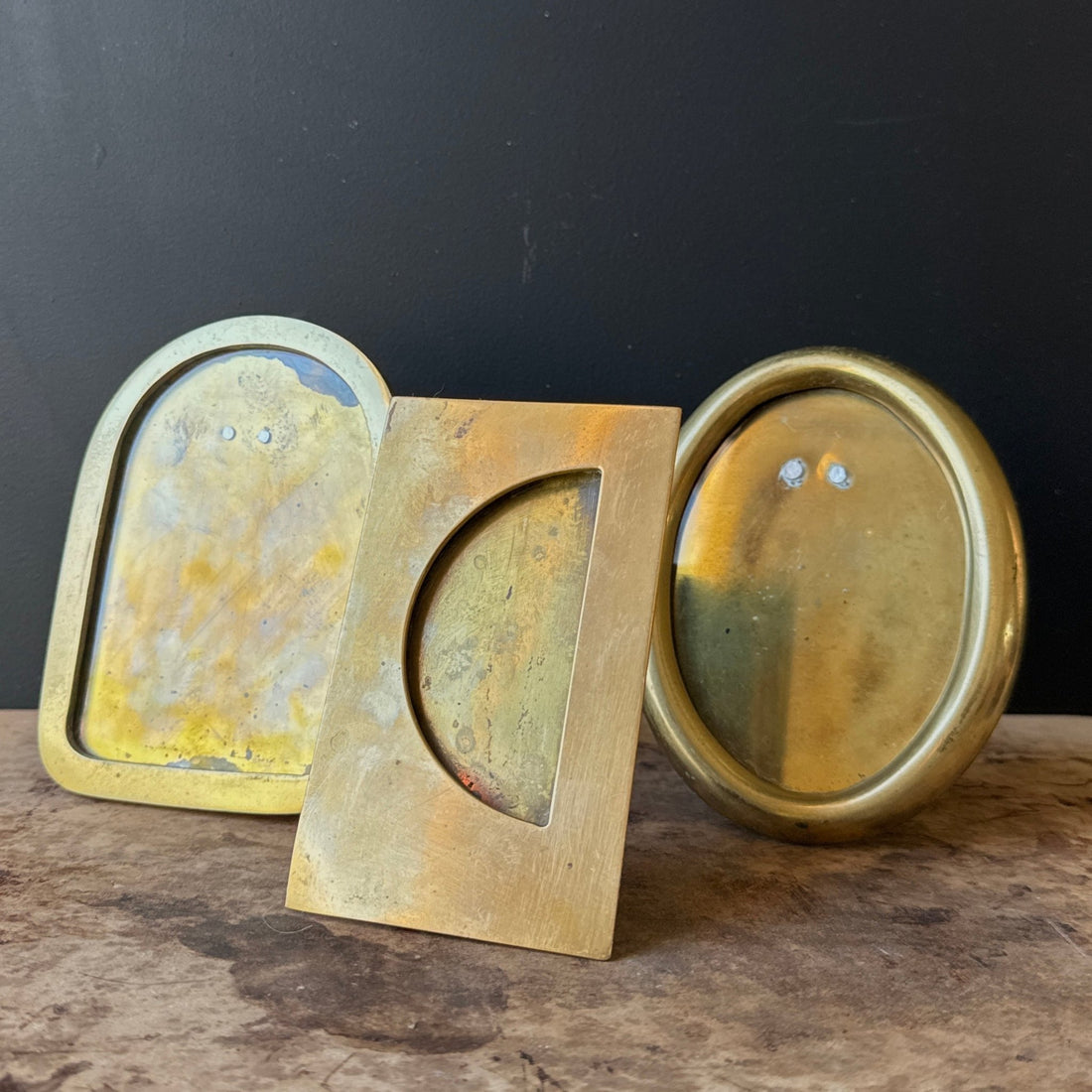 Vintage Italian Gabriella Crespi Christian Dior Brass Half Moon Frame - Monte Visión