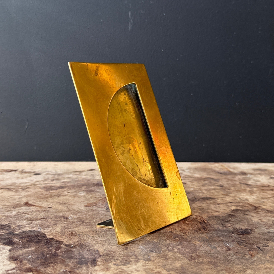 Vintage Italian Gabriella Crespi Christian Dior Brass Half Moon Frame - Monte Visión