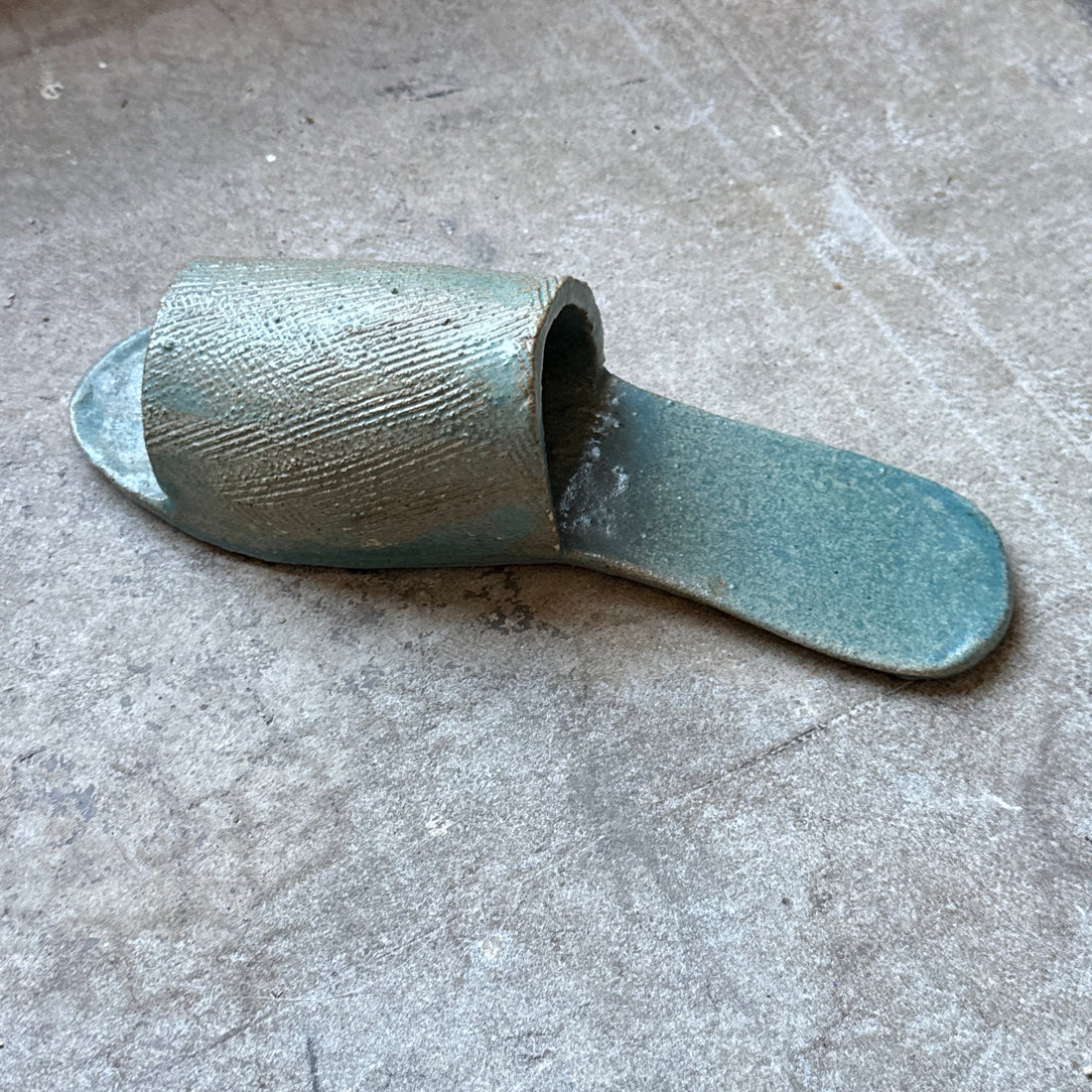 Vintage Light Blue Artist Made Ceramic Sandal - Monte Visión