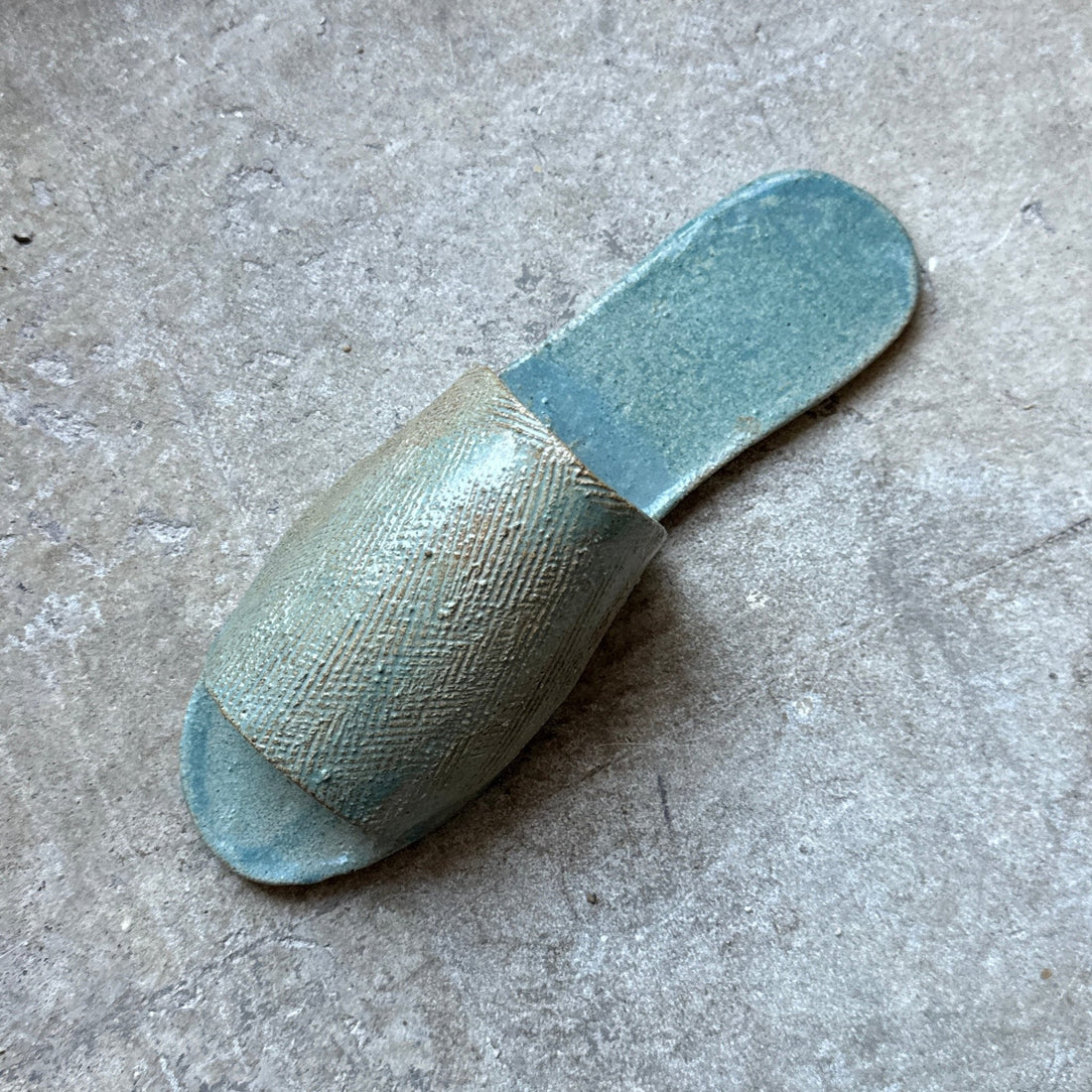 Vintage Light Blue Artist Made Ceramic Sandal - Monte Visión
