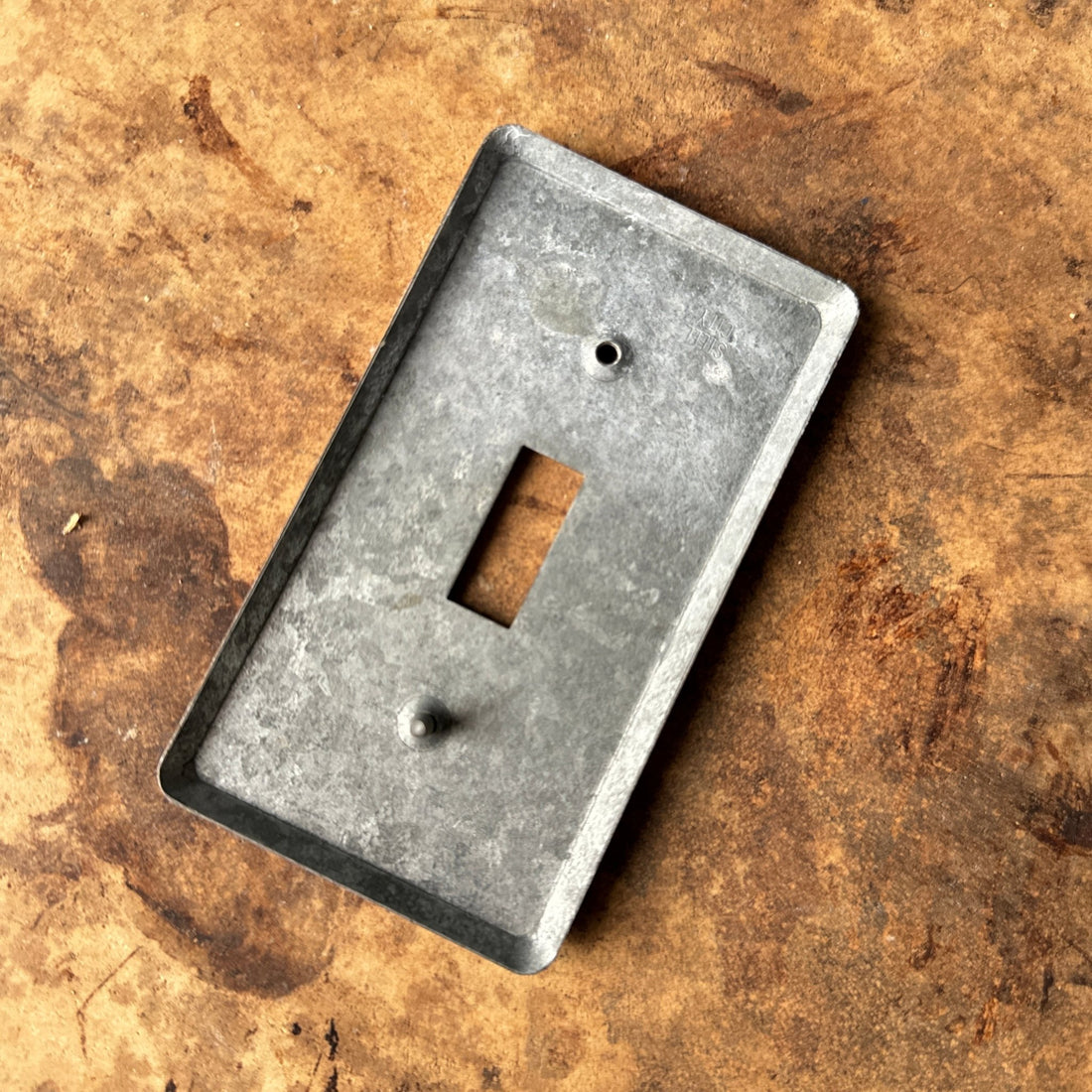 Vintage Metal Lightswitch Plate With Brass Dog Figure Appliques - Monte Visión