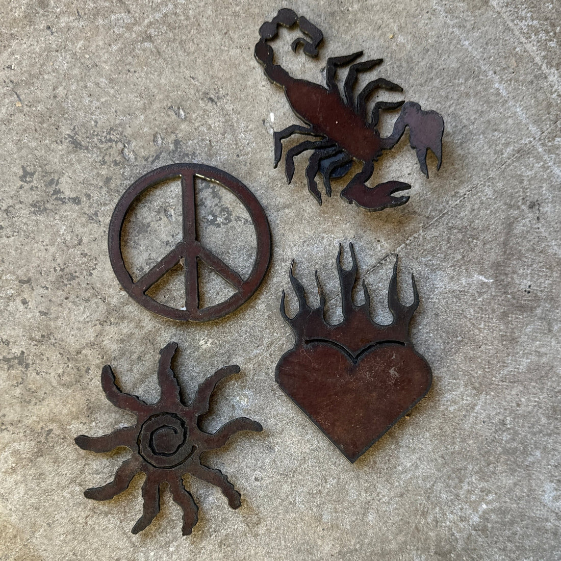 Vintage Metal Torch-Cut Southwest Magnets- Set of 4 - Monte Visión