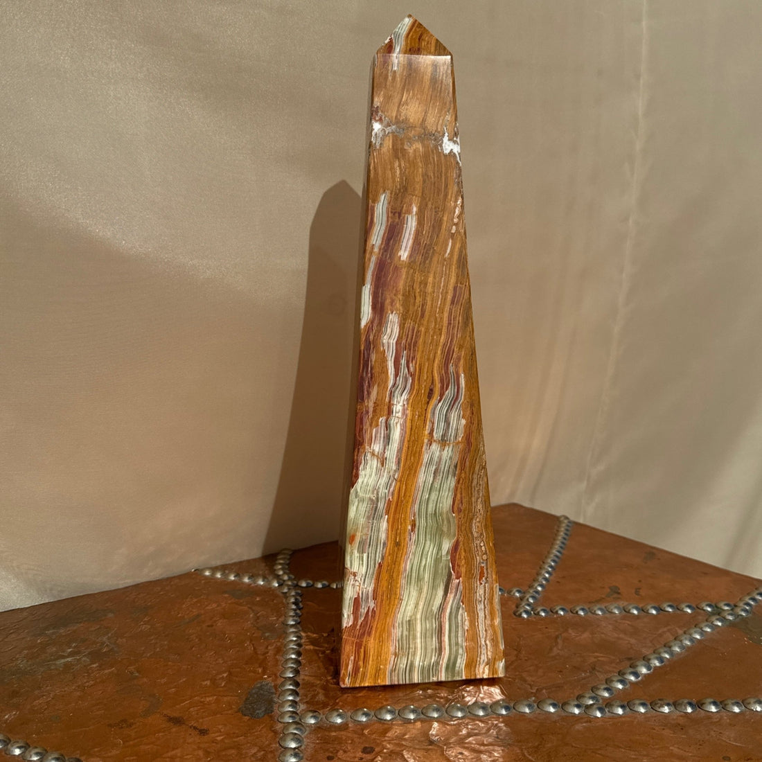 Vintage Onyx Stone Obelisk - Monte Visión