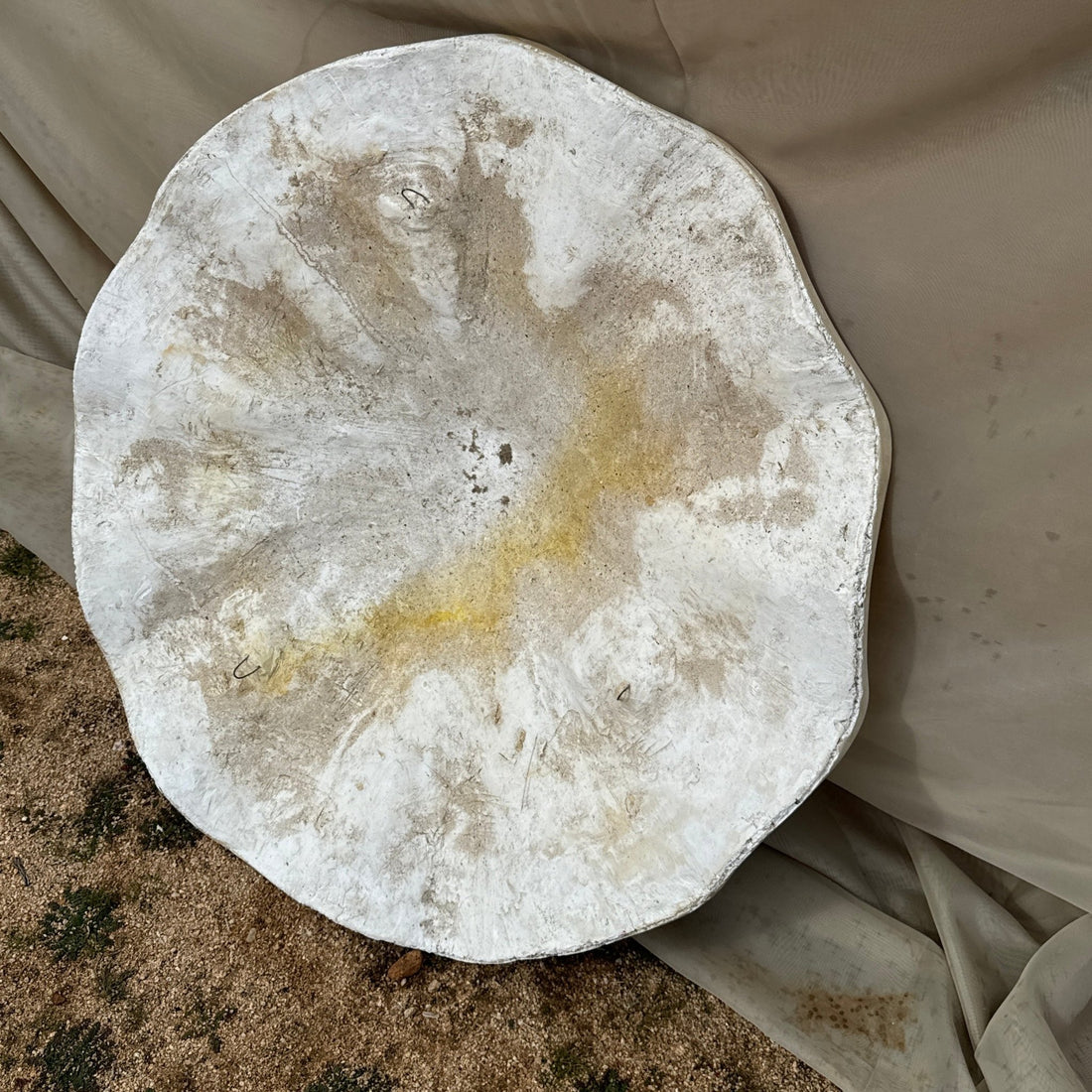 Vintage Oversized Scalloped Plaster Wall Art - Monte Visión