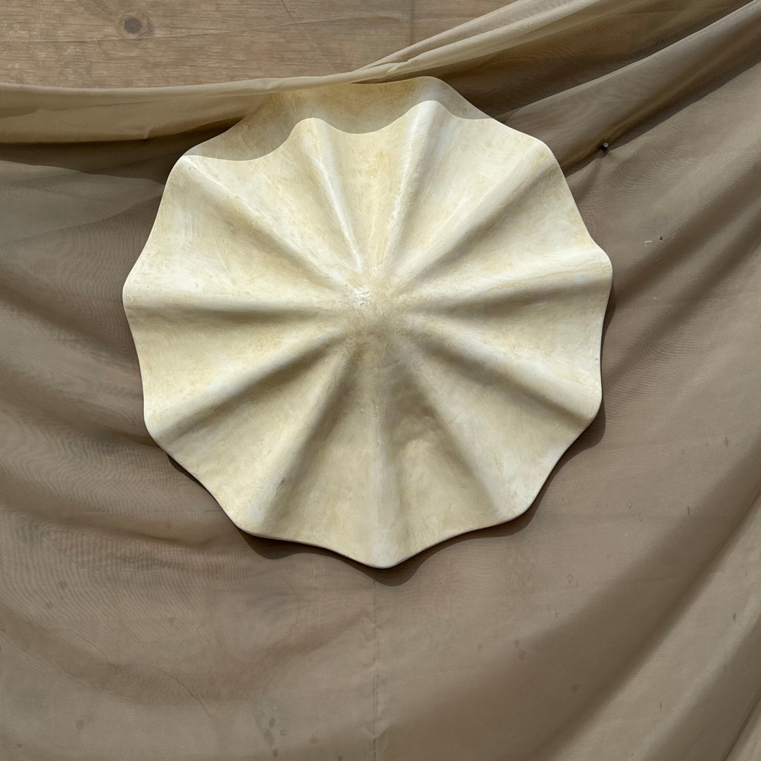 Vintage Oversized Scalloped Plaster Wall Art - Monte Visión