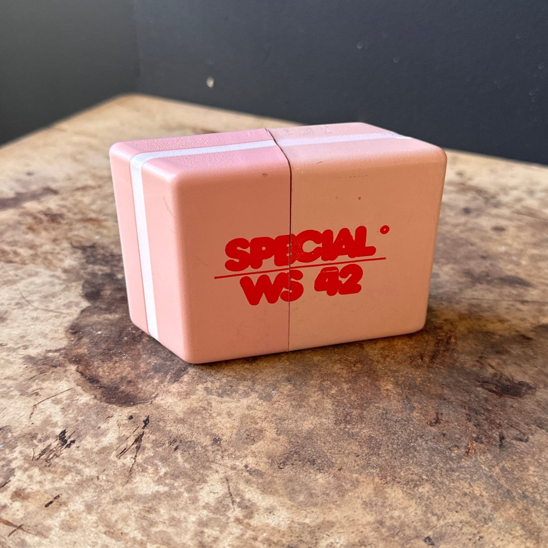 Vintage Plastic Pop Art Eraser Stash Box - Monte Visión